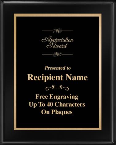 Ebony Plaque Black Piano Finish