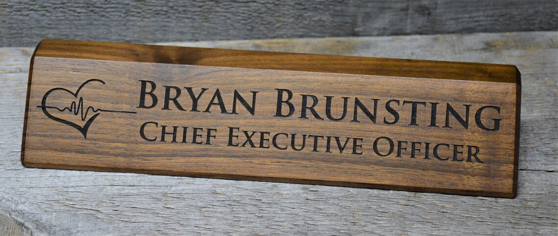 Walnut Desk Sign