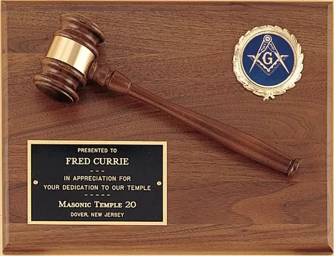Walnut Gavel Plaque