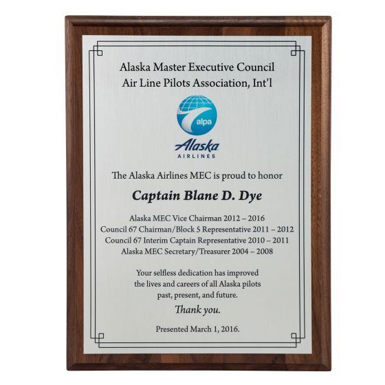 Executive Walnut Plaque